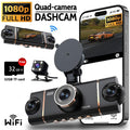 4 Channel Dash Cam Wifi 1080P Full HD, Super Night Vision 8 IR Lights, G-Sensor, Loop Recording, 24/7 Parking Monitor, Multi Rear Camera, Free 32GB TF Card, Wifi Dashcam