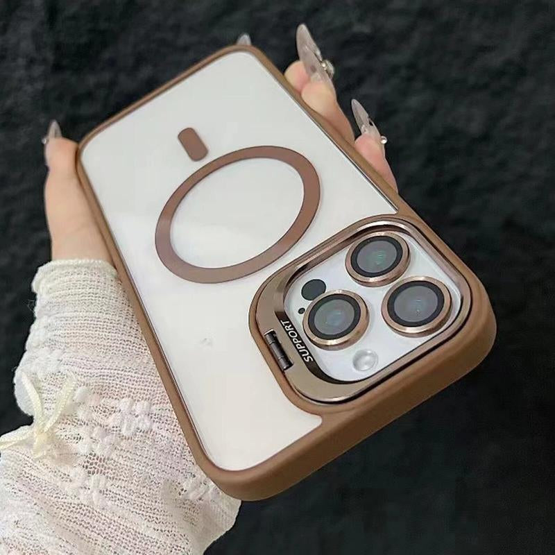 Magnetic Protective Case for Iphone 17 Pro Max 16 15 14 13 12 11 + Camera Lens Protector and Built-In Metal Camera Ring Holder, Compatible with Magsafe Anti-Fall Phone Cases /Holiday Best Gift/Phone Cover Gift/Precise Cutout/Air Pro Max# Rhode Magsafe Lip