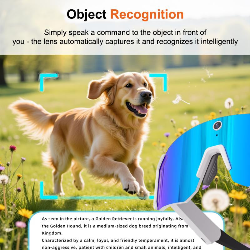 Smart Sports Glasses with 8MP Camera, 2K Photo/1200P Video Recording Wearable Glasses, IP54 Waterproof Multifunctional Wireless Audio Bluetooth Glasses with Headphone, Outdoor Sports Polarized Sunglasses with AI Voice Assistant, UV Protection Eyeglass