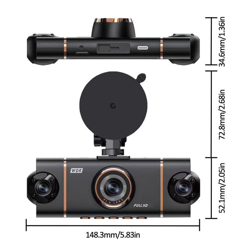 4 Channel Dash Cam Wifi 1080P Full HD, Super Night Vision 8 IR Lights, G-Sensor, Loop Recording, 24/7 Parking Monitor, Multi Rear Camera, Free 32GB TF Card, Wifi Dashcam