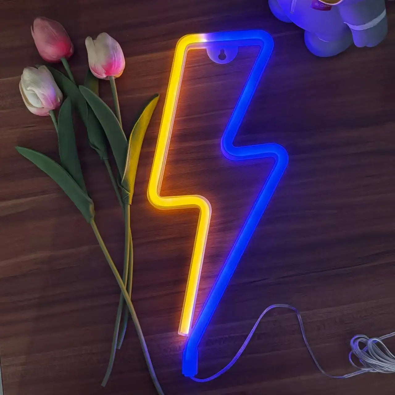1 Piece, Lightning-Shaped Neon Light, USB or Battery Powered, Suitable for Game Rooms, Bedroom Decoration, Dining Bar Atmosphere Setup, Ideal for Gift Giving (Battery Not Included)