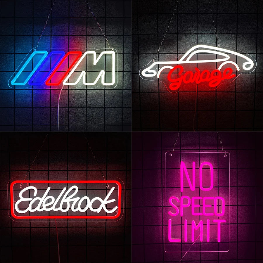 Car Repair Led Neon Signs, Car And Letter Icons, Usb Powered, Used For Room, Garage, Auto Repair Shop, Bar, Man Cave Decor.