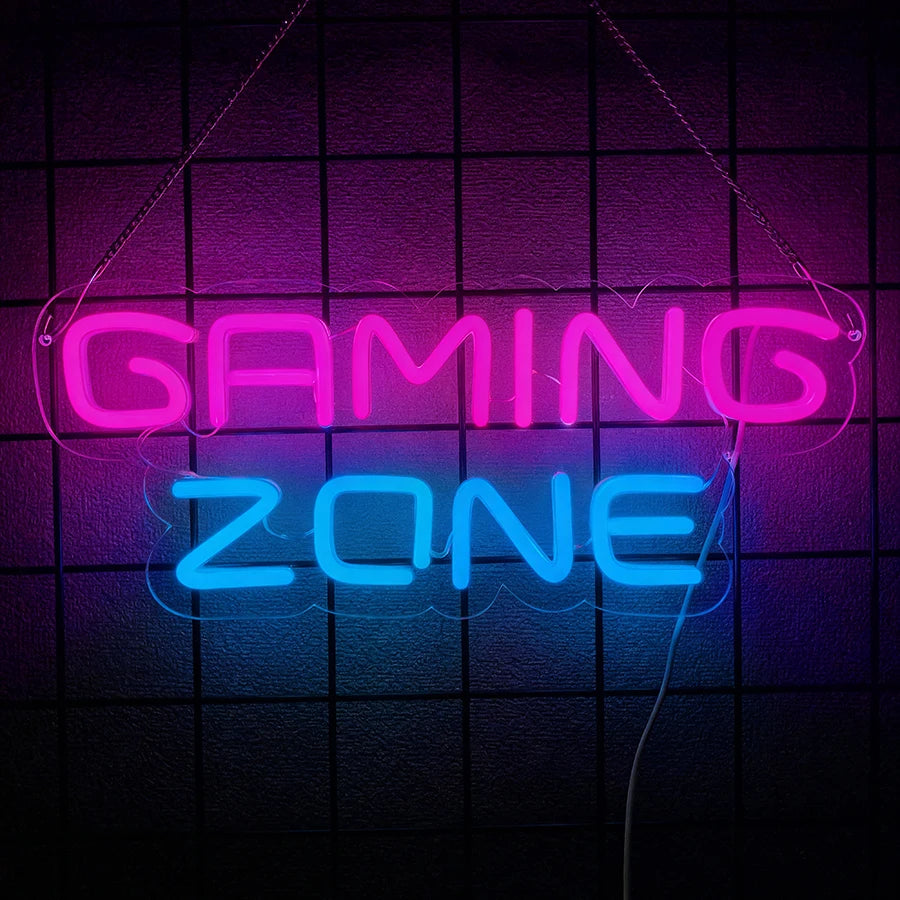 Gaming Neon Sign,Colored LED Headset Gamer Neon Lights,USB Powered Lightup Game Signs for Game Zone,Boy Bedroom Wall Decor,Gift