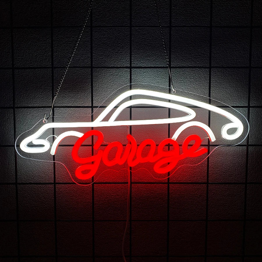 Car Repair Led Neon Signs, Car And Letter Icons, Usb Powered, Used For Room, Garage, Auto Repair Shop, Bar, Man Cave Decor.