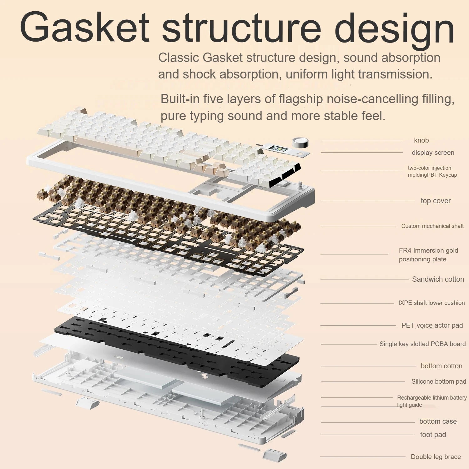 AULA F108 PRO/F108 Mechanical Keyboard Custom 100% Layout RGB Backlight Wireless Bluetooth Hifi Switch Gaming Keyboard