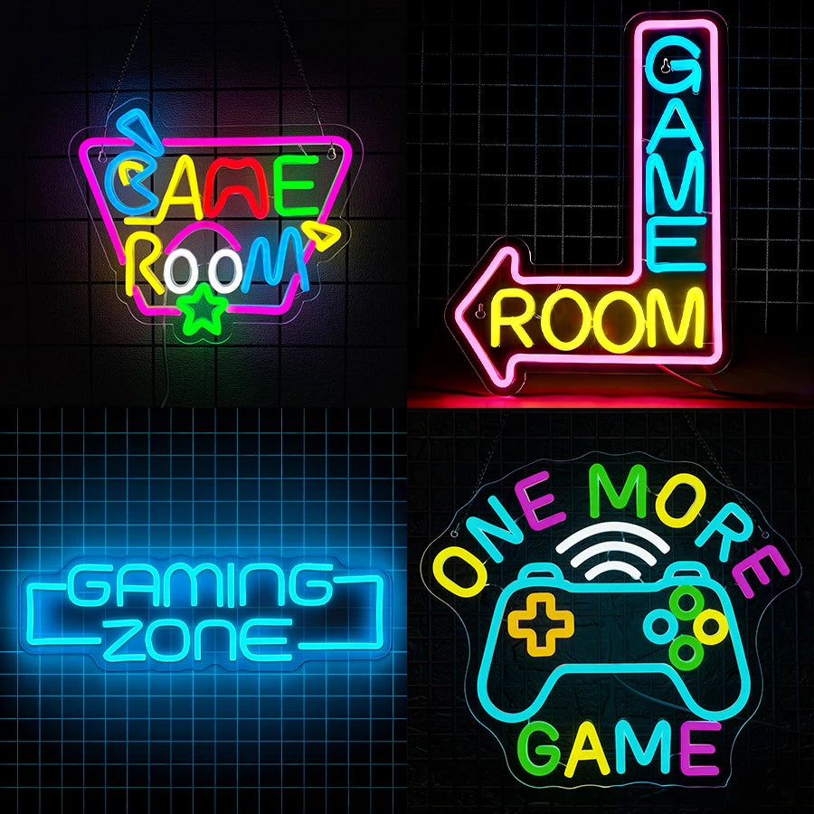 Game Series Neon Sign For Wall Decor,Light Up Sign For Internet Cafe,Game Room Decor,Man Cave,Bedroom,Gift For Teens,USB Powered