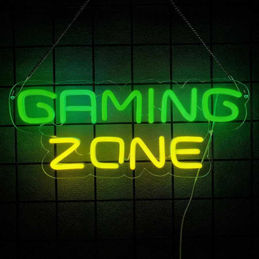 Gaming Neon Sign,Colored LED Headset Gamer Neon Lights,USB Powered Lightup Game Signs for Game Zone,Boy Bedroom Wall Decor,Gift