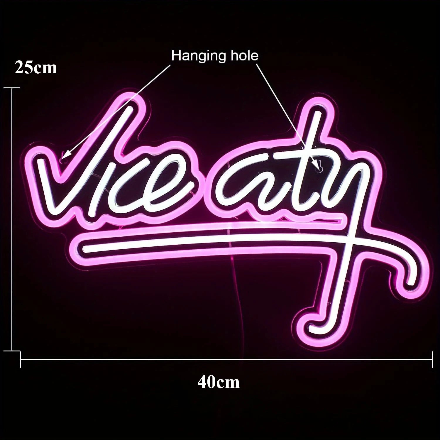 Vice City Neon Sign Led Light Up Sign For Room Decoration Wall Hanging Light For Bar Club Party Man Cave Game Room Growing Light