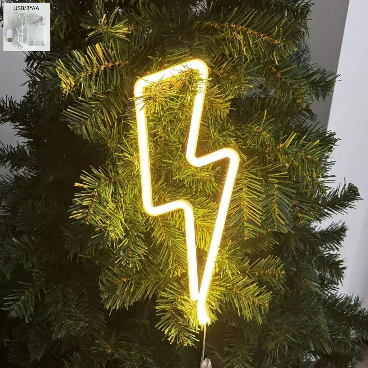 1 Piece, Lightning-Shaped Neon Light, USB or Battery Powered, Suitable for Game Rooms, Bedroom Decoration, Dining Bar Atmosphere Setup, Ideal for Gift Giving (Battery Not Included)