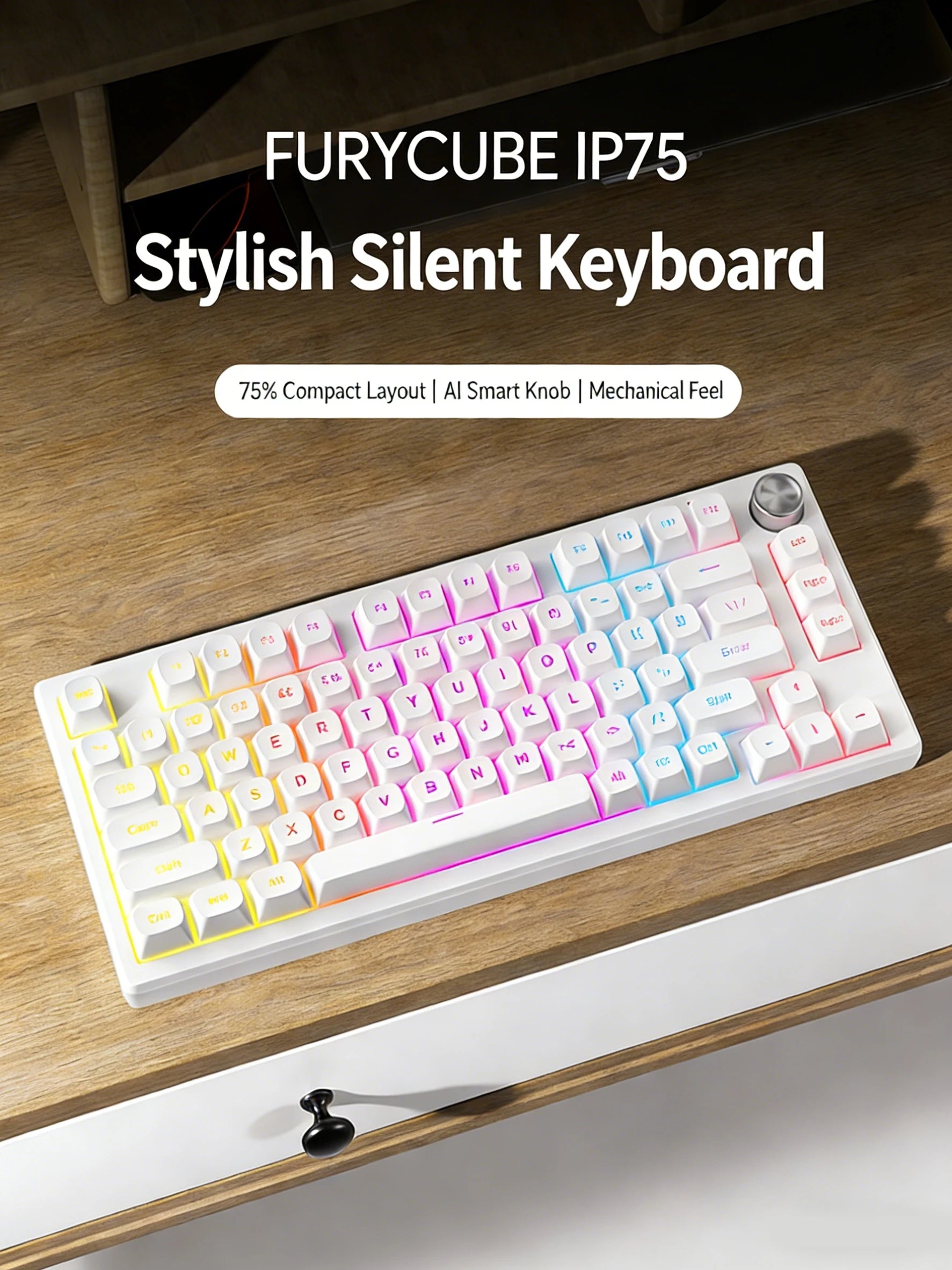 Mechanical Keyboard Hot Swapsoft Gasket Structure Optional Backlit Luminous Keycap Esports Game Keyboard Office Birthday Gift