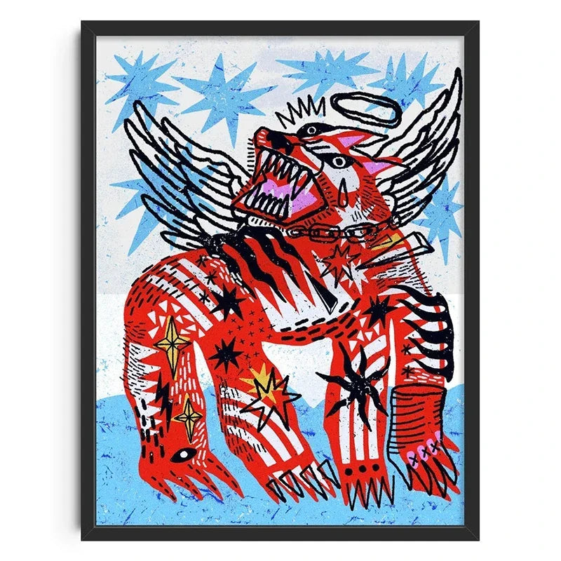 Retro Abstract Nourishing Soul Classic Wall Art,  Canvas Print Poster, Suitable for Home, Living Room, Room Decoration Painting