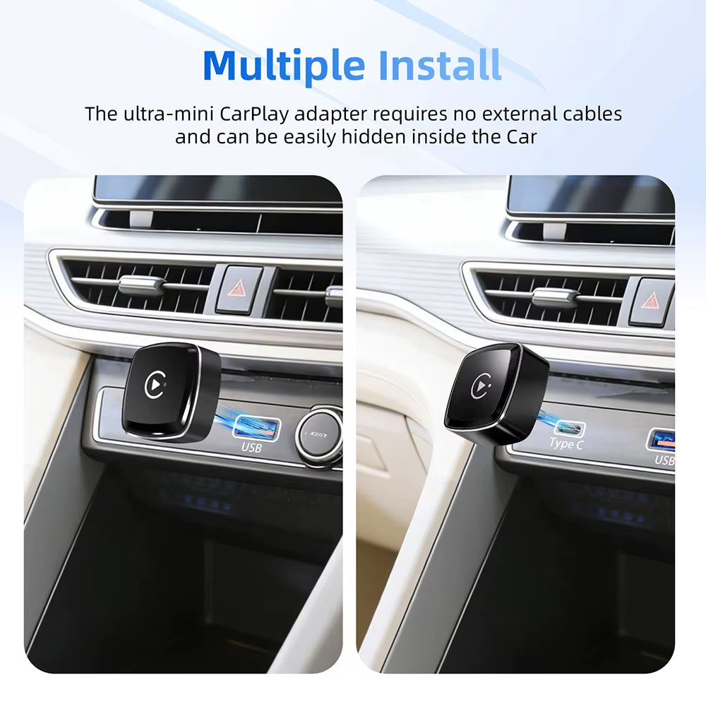 Type-C Wireless Carplay Adapter Android Smart Dongle for Factory Type-C Wired 2 in 1 Wireless Carplay & Android Auto Adapter