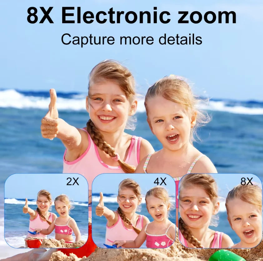 4K CCD Digital Camera for Student 48MP Compact Digital Photography Camera 180°Flip Screen Selfile Camera for Kid Adult Beginners